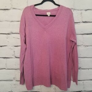 A New Day Lilac Pullover V Neck Thin Sweater
